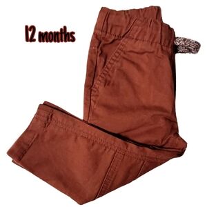Cat & Jack Baby Boy Burnt Orange Skinny Fit Joggers size 12 months